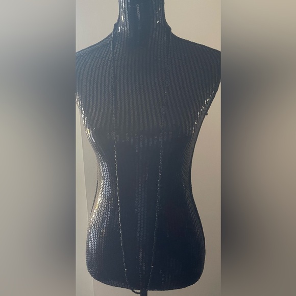 Black Glass Seed Bead Necklace 29” - Picture 3 of 5